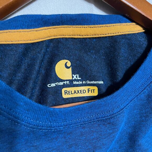 Carhartt  Men's Force Relaxed Fit Short-Sleeve Pocket T-Shirt Blue - Size XL - Picture 4 of 7